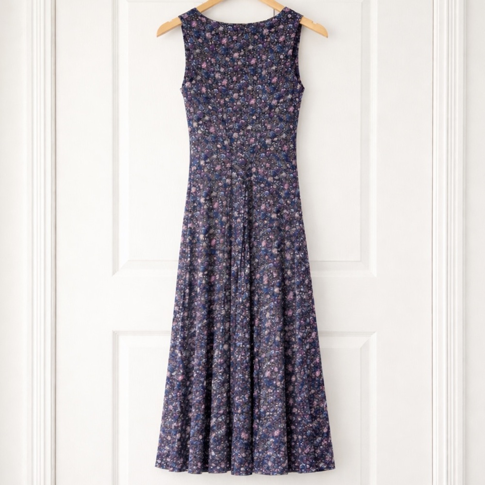 Vintage DBY Ltd Floral Maxi Dress Cottagecore Button Front Rayon Size 5/XS - Picture 3 of 11